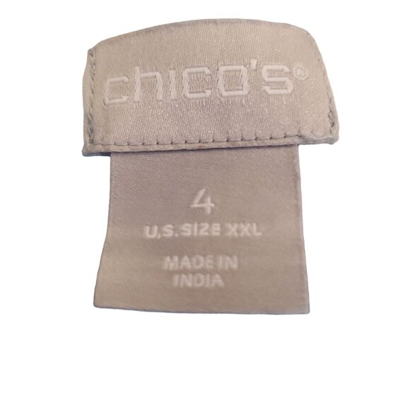 Chicos XXL Vibrant Tropical Retro Leaf Print Top Multicolor T-Shirt NWOT - Picture 10 of 11